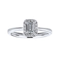 Diamond Emerald Shaped Halo EngagementRing