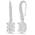3/4 Ctw Oval Shape Diamond Shine Bright Earrings in 14K White Gold