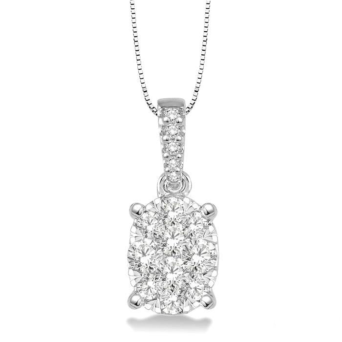 Oval Shape Shine Bright Essential Diamond Pendant