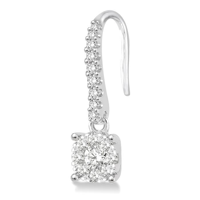 3/4 Ctw Round Shape Diamond Shine Bright Earrings in 14K White Gold