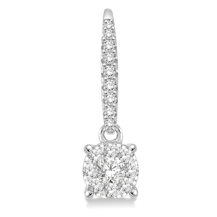 3/4 Ctw Round Shape Diamond Shine Bright Earrings in 14K White Gold