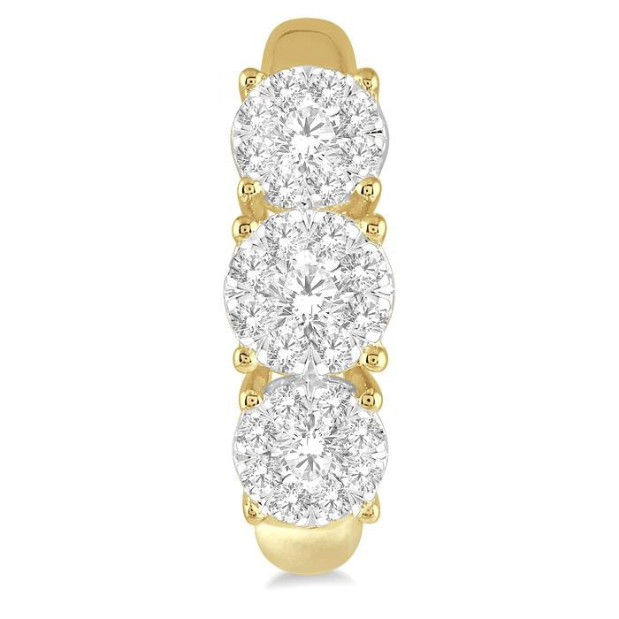 1 1/4 Ctw Shine Bright Round Cut Diamond Earrings in 14K Yellow and White Gold