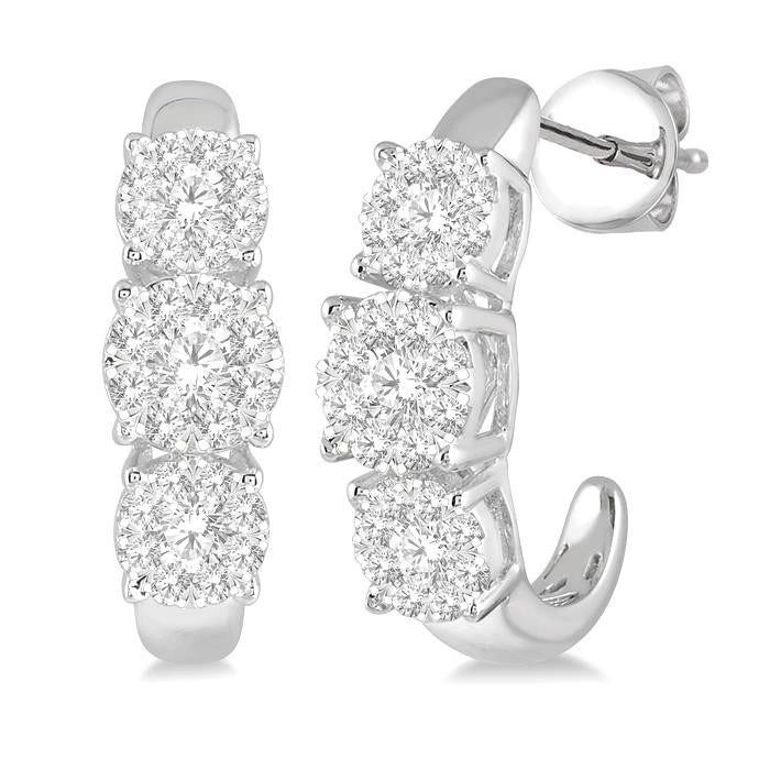 Past Present & Future Shine Bright Essential Diamond Half Hoop Earrings