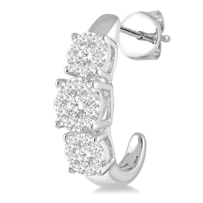 Past Present & Future Shine Bright Essential Diamond Half Hoop Earrings