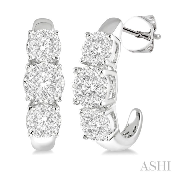 1 Ctw Shine Bright Round Cut Diamond Earrings in 14K White Gold
