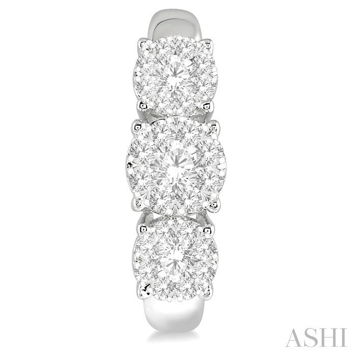 1 Ctw Shine Bright Round Cut Diamond Earrings in 14K White Gold