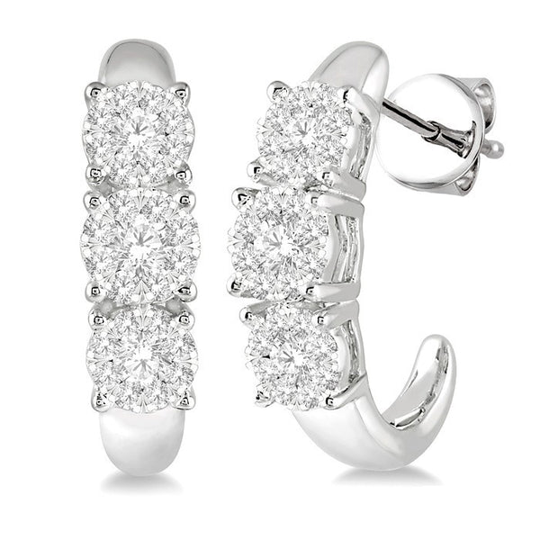 3/4 Ctw Shine Bright Round Cut Diamond Earrings in 14K White Gold