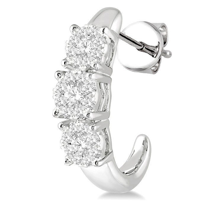 3/4 Ctw Shine Bright Round Cut Diamond Earrings in 14K White Gold
