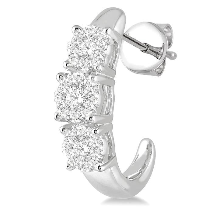 Past Present & Future Shine Bright Essential Diamond Half Hoop Earrings