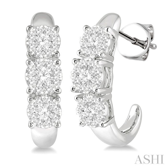 3/4 Ctw Shine Bright Round Cut Diamond Earrings in 14K White Gold
