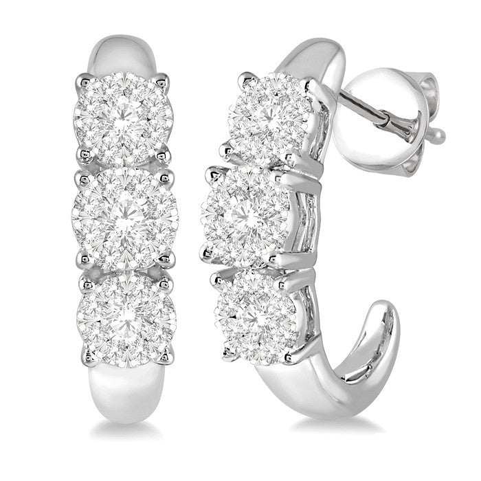 1/2 Ctw Shine Bright Round Cut Diamond Earrings in 14K White Gold