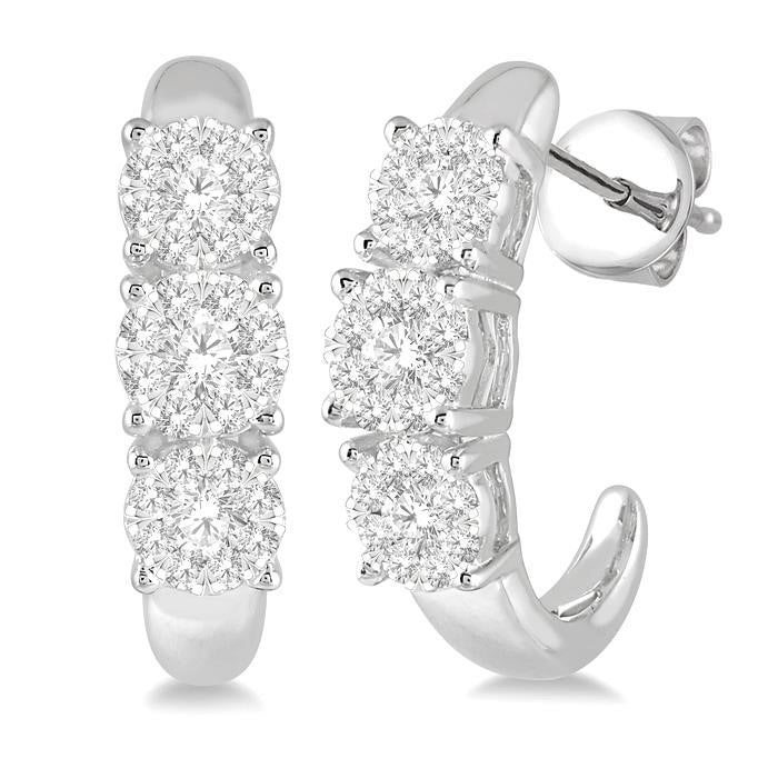 Past Present & Future Shine Bright Essential Diamond Half Hoop Earrings