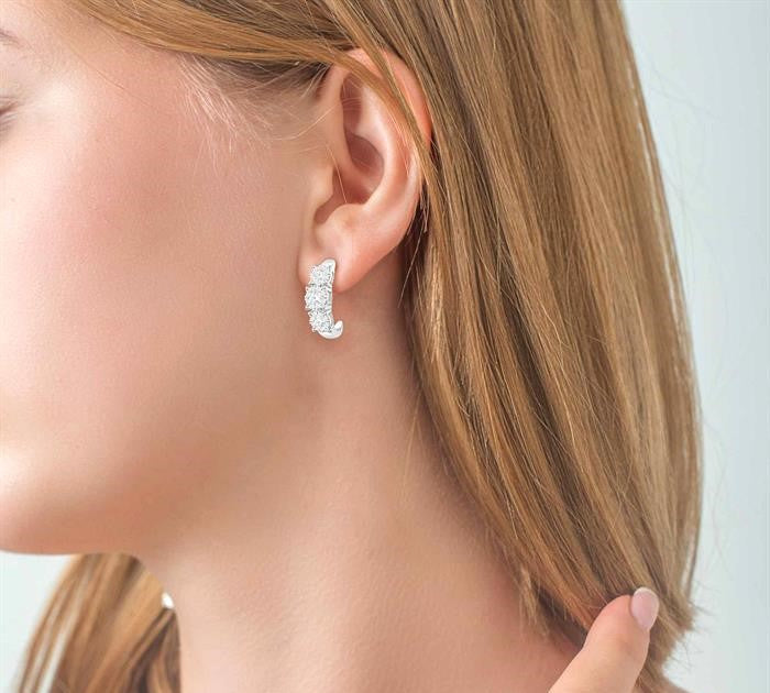1/2 Ctw Shine Bright Round Cut Diamond Earrings in 14K White Gold
