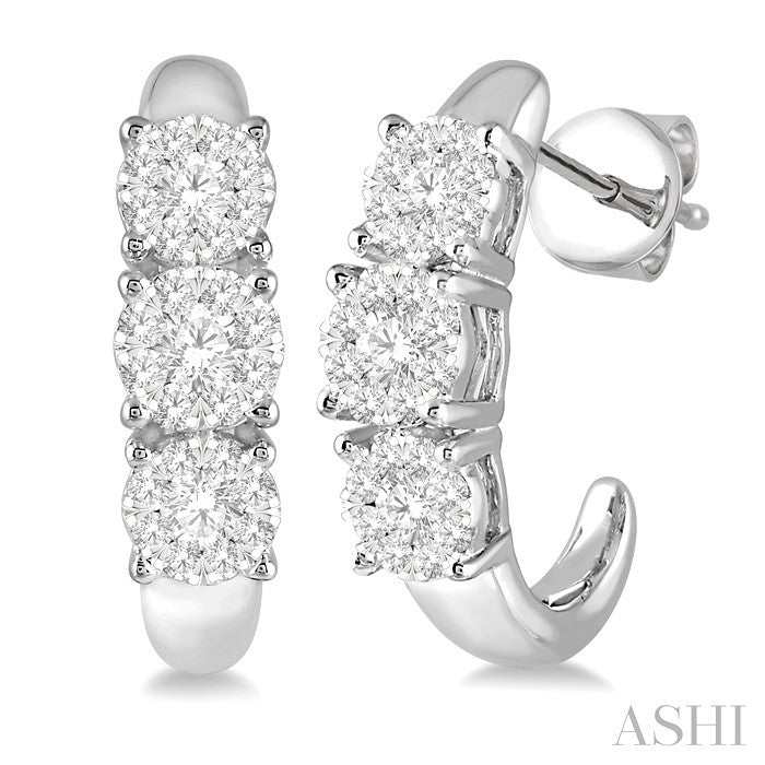 1/2 Ctw Shine Bright Round Cut Diamond Earrings in 14K White Gold