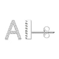 Block 'A' Initial Diamond Earrings