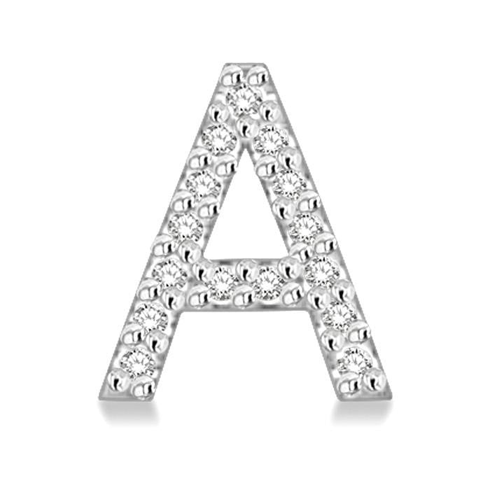 Block 'A' Initial Diamond Earrings