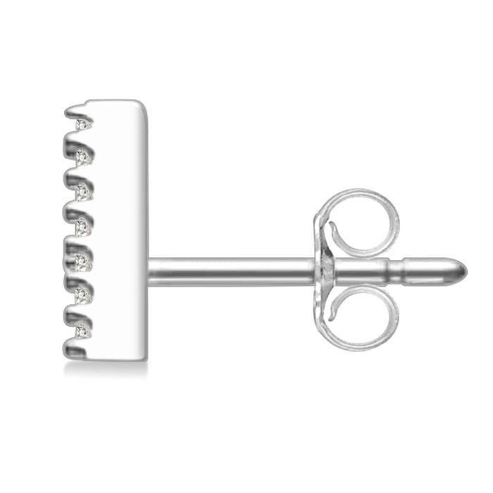 Block 'A' Initial Diamond Earrings