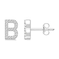 Block 'B' Initial Diamond Earrings