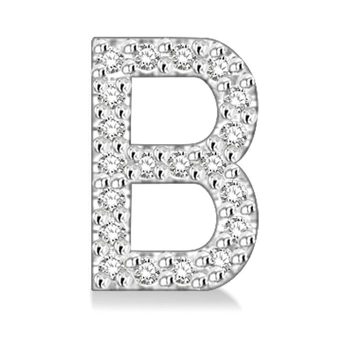 Block 'B' Initial Diamond Earrings