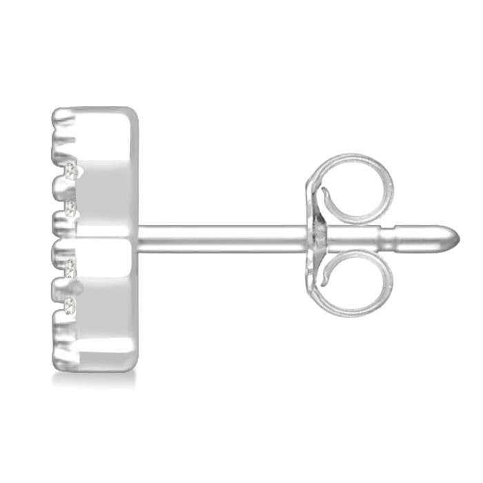 Block 'B' Initial Diamond Earrings