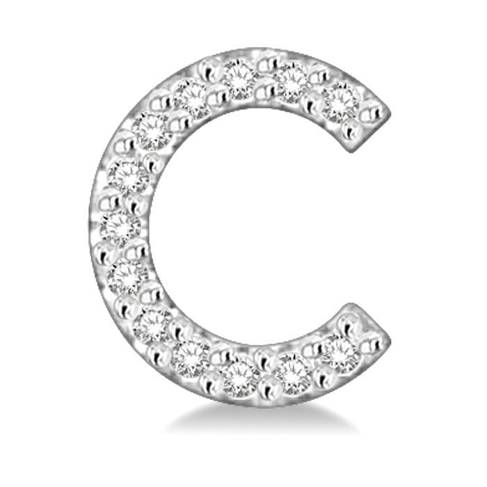 Block 'C' Initial Diamond Earrings