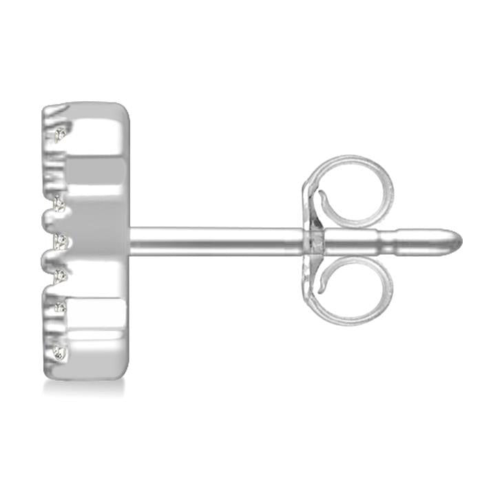 Block 'C' Initial Diamond Earrings