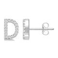 Block 'D' Initial Diamond Earrings