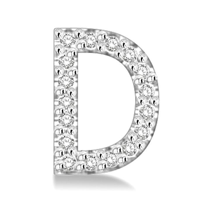 Block 'D' Initial Diamond Earrings