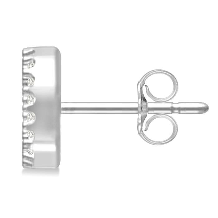 Block 'D' Initial Diamond Earrings