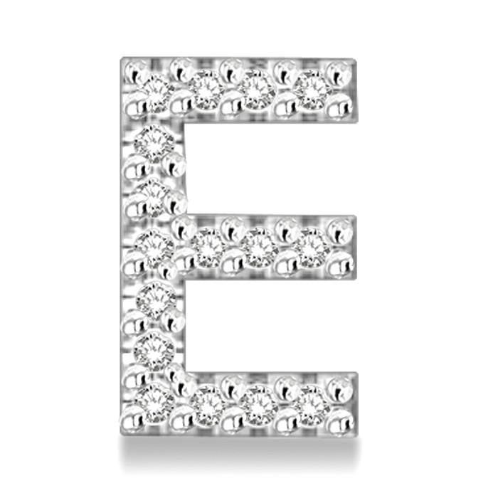 Block 'E' Initial Diamond Earrings