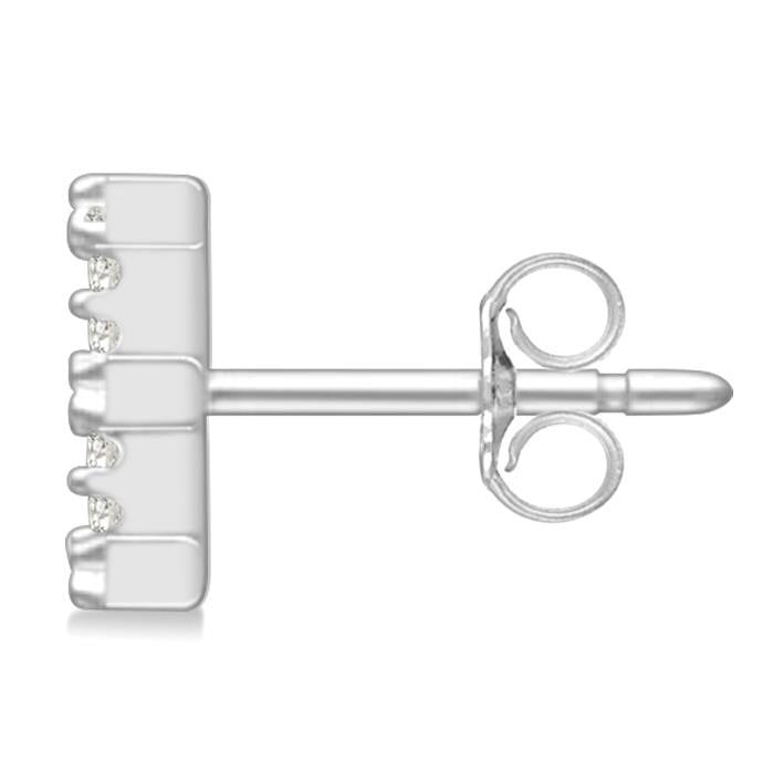 Block 'E' Initial Diamond Earrings