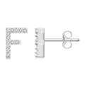 Block 'F' Initial Diamond Earrings