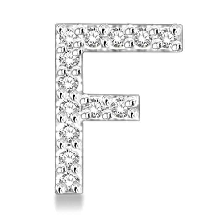 Block 'F' Initial Diamond Earrings
