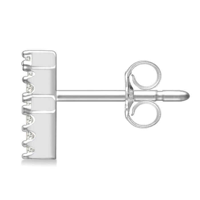 Block 'F' Initial Diamond Earrings