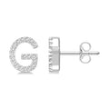 Block 'G' Initial Diamond Earrings