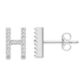Block 'H' Initial Diamond Earrings