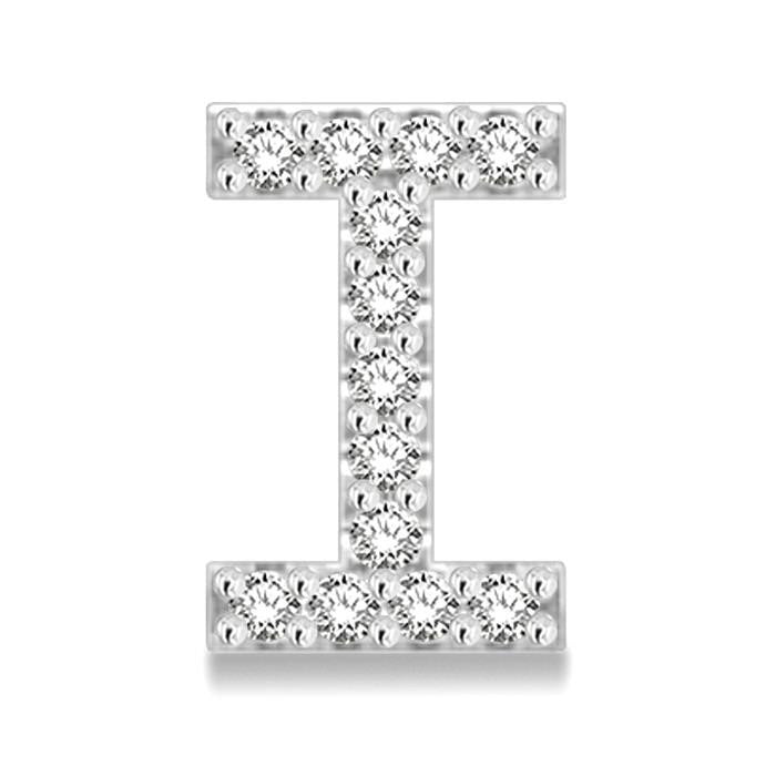 Block 'I' Initial Diamond Earrings