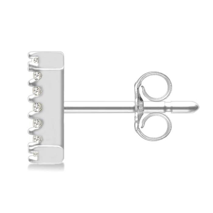 Block 'I' Initial Diamond Earrings