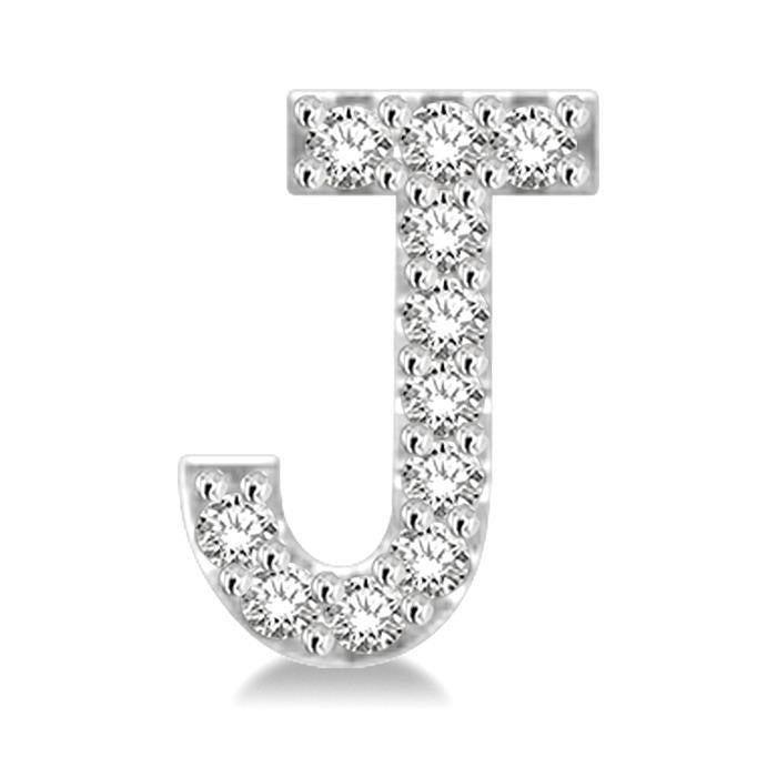 Block 'J' Initial Diamond Earrings