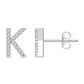 Block 'K' Initial Diamond Earrings