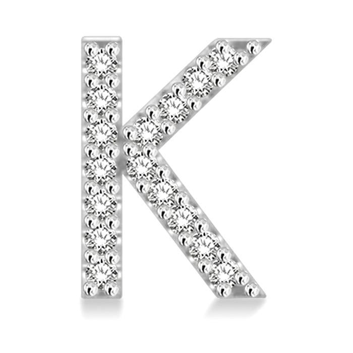 Block 'K' Initial Diamond Earrings