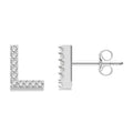 Block 'L' Initial Diamond Earrings