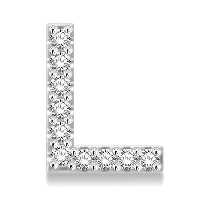 Block 'L' Initial Diamond Earrings