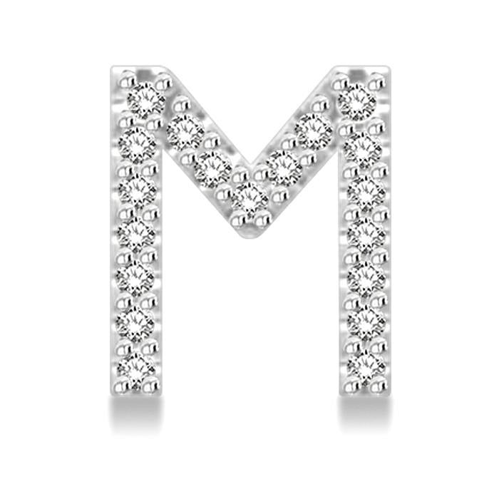 Block 'M' Initial Diamond Earrings
