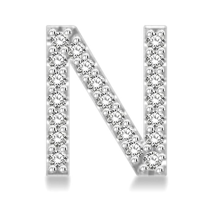 Block 'N' Initial Diamond Earrings