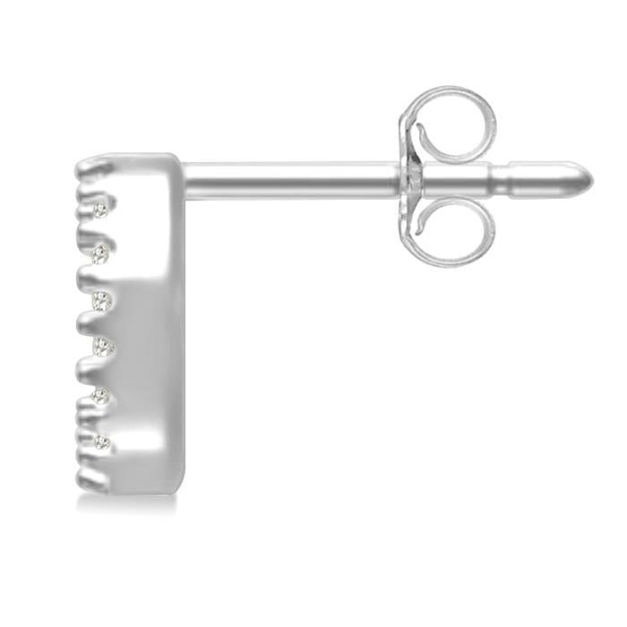 Block 'O' Initial Diamond Earrings