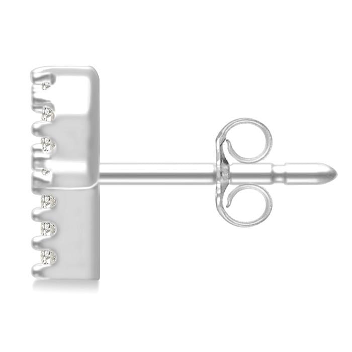 Block 'P' Initial Diamond Earrings