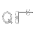 Block 'Q' Initial Diamond Earrings