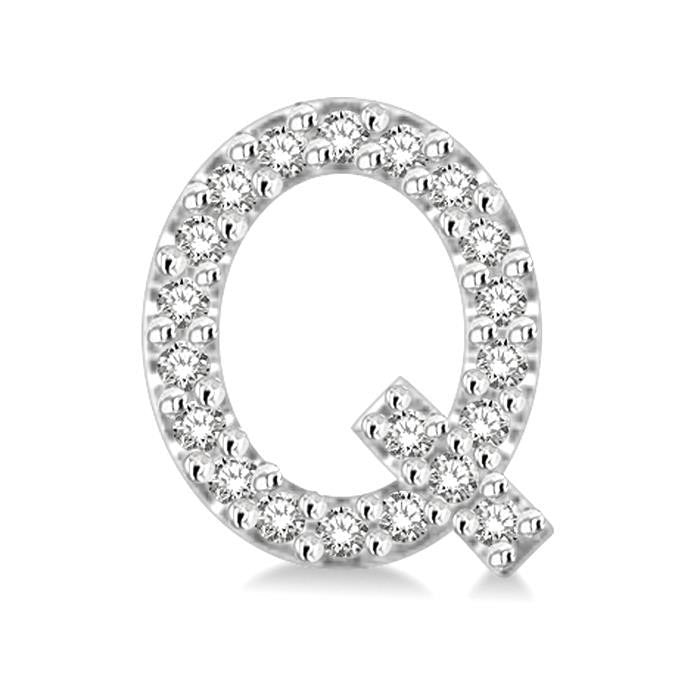 Block 'Q' Initial Diamond Earrings