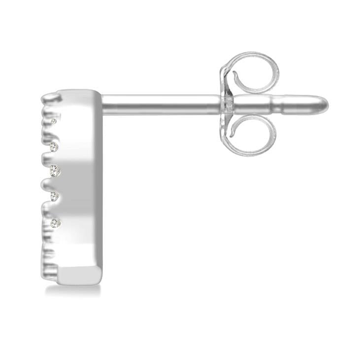 Block 'Q' Initial Diamond Earrings